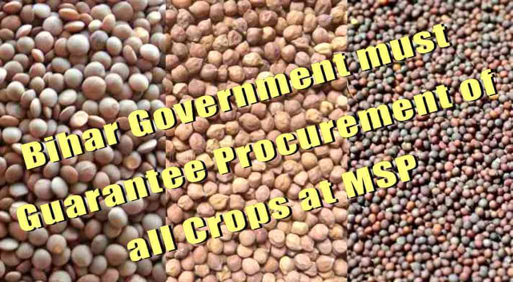Government must Guarantee Procurement of all Crops at MSP