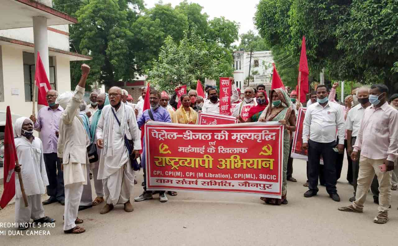 Protests by Left Parties against Price Rise