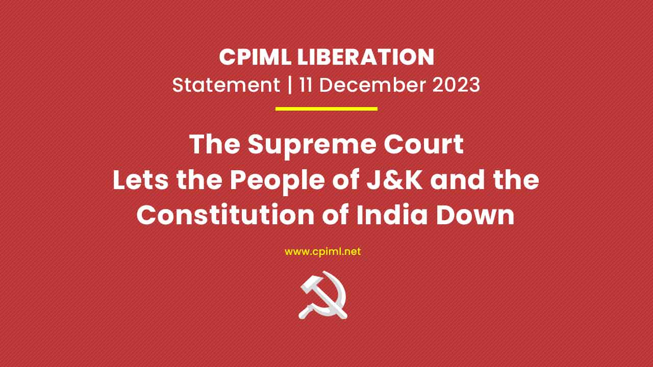 The Supreme Court Lets the People of J&K and the Constitution of India Down